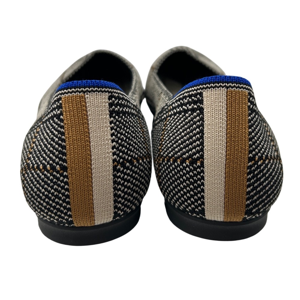 Rothys The‎ Point Glen Plaid Black White Brown Pointed Toe Flats Shoes Retired - Picture 5 of 8